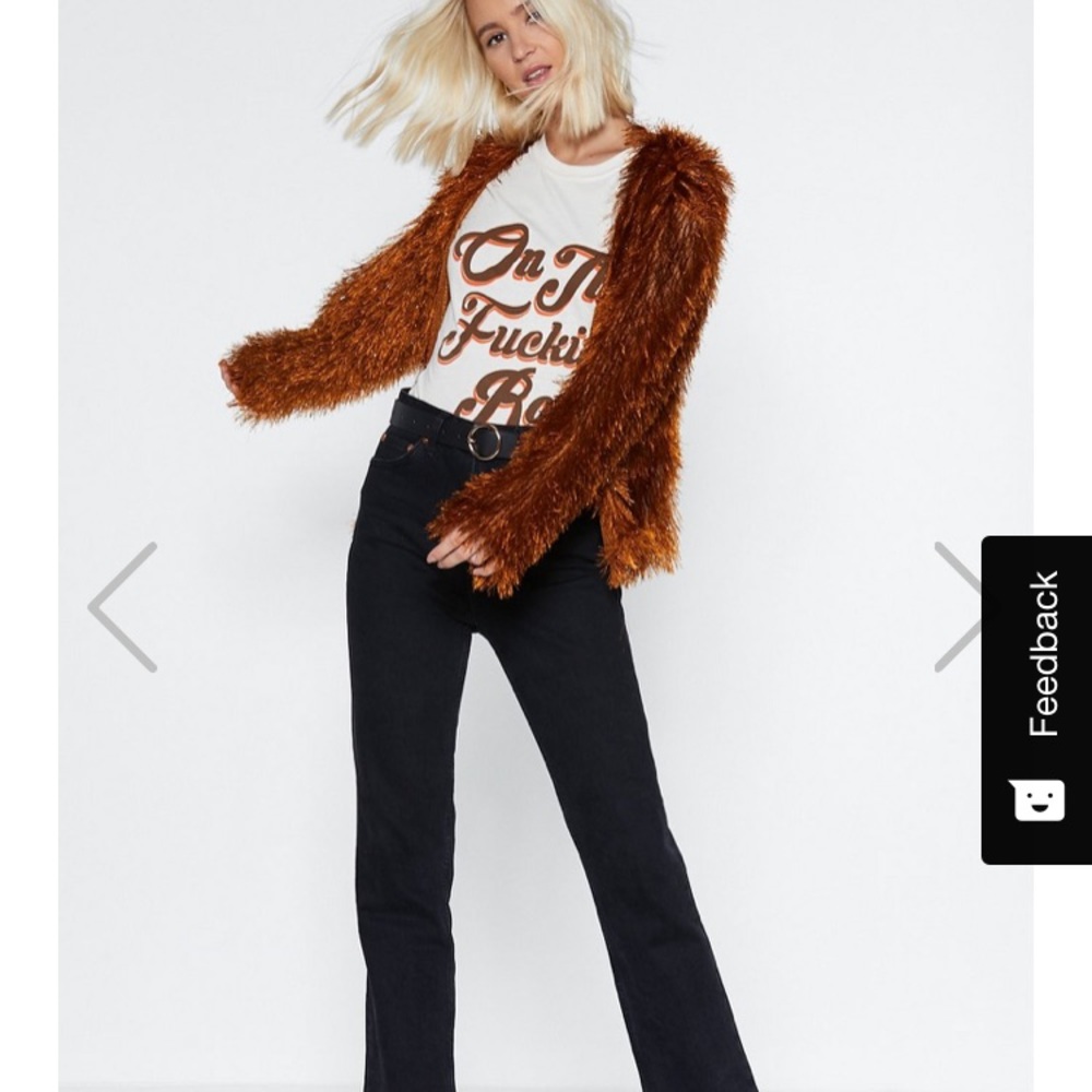 NYE Nasty Gal let’s shake on it shaggy cardigan L